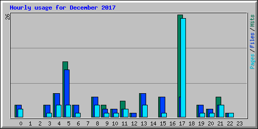 Hourly usage for December 2017
