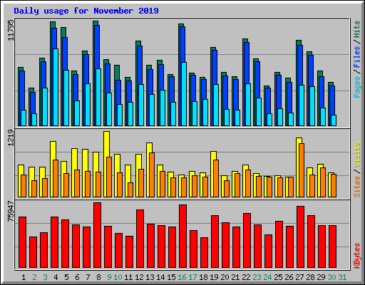Daily usage for November 2019