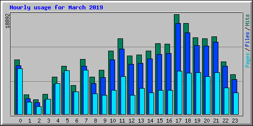 Hourly usage for March 2019