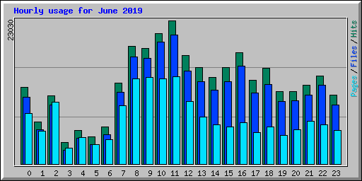 Hourly usage for June 2019