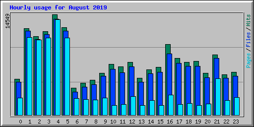 Hourly usage for August 2019