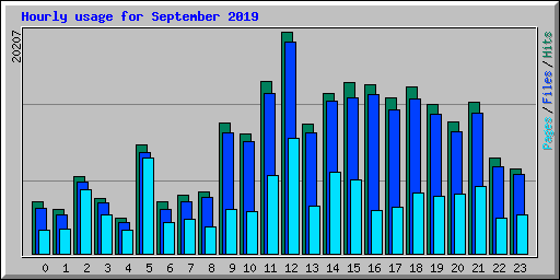 Hourly usage for September 2019