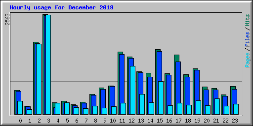 Hourly usage for December 2019