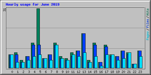 Hourly usage for June 2019
