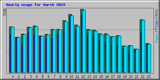 Hourly usage for March 2019