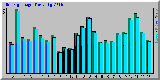 Hourly usage for July 2019