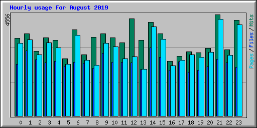 Hourly usage for August 2019