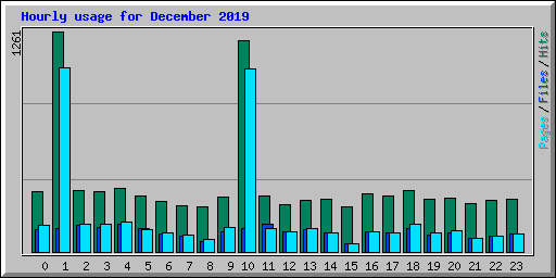 Hourly usage for December 2019