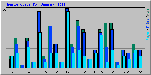Hourly usage for January 2019