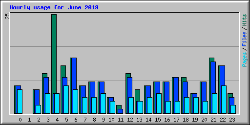 Hourly usage for June 2019