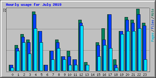 Hourly usage for July 2019