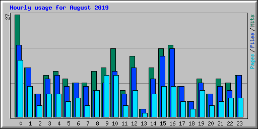Hourly usage for August 2019