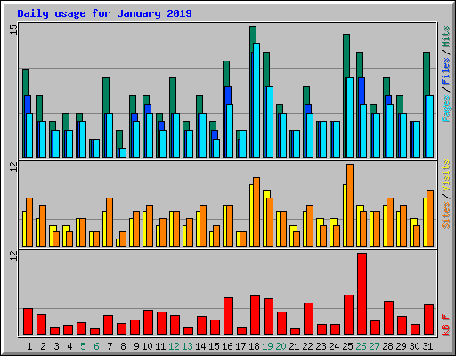 Daily usage for January 2019