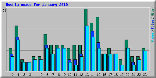 Hourly usage for January 2019