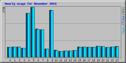 Hourly usage for November 2019